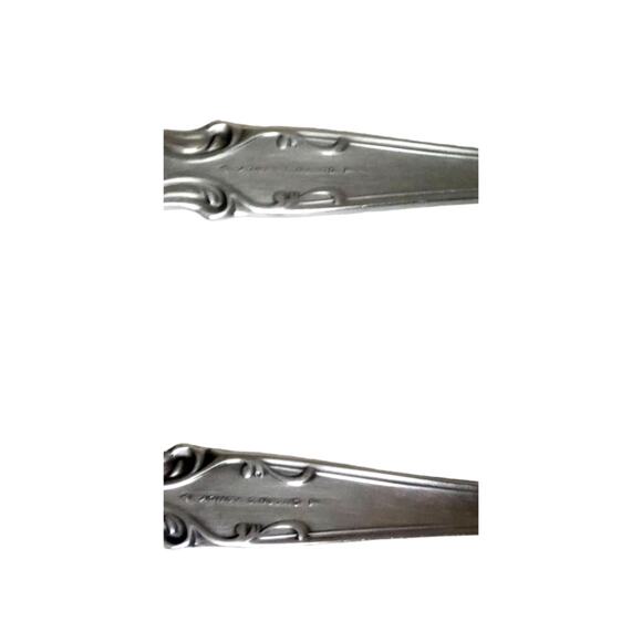 Vintage 2 Lyons Queens Fancy Serving Spoons Large Serve Ware Stainless Steel - Picture 7 of 10